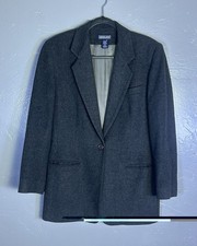 vintage Lands' End women's single-button blazer Wool Cashmere Blend Size 8