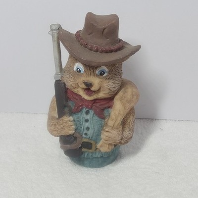 Vintage Style Western Cowboy Cat Figurine Resin Made In China Shelf Decor Feline