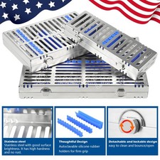 Dental Autoclave Sterilization Cassette Rack Box Tray For 5/10/20 Instrument USA