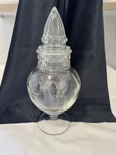 Antique Tiffin Dakota Apothecary Glass Pharmacy Or Candy Jar With Spire Top 13”