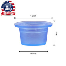 100Pcs Blue Silicone Tattoo Ink Cups S/L Size Ink Holder Caps Pigment Container