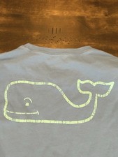 Boys Vineyard Vines Light Blue Pocket Tee Long Sleeve Size XL 18