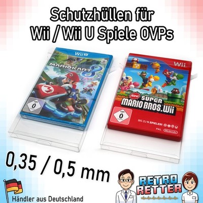 Schutzhüllen V2 Wii & Wii U Spiele OVP 0,35 / 0,5 mm Nintendo Game Box Protector