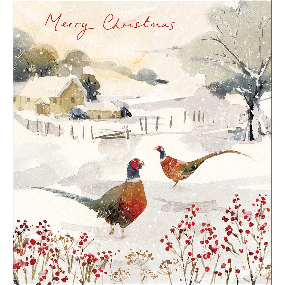 Pack of 5 White Christmas Charity Christmas Cards Supporting Multiple Charities
