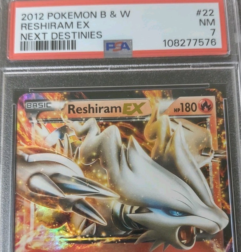 Reshiram EX 22/99 Next Destinies Holo Pokemon TCG 2013 PSA 7