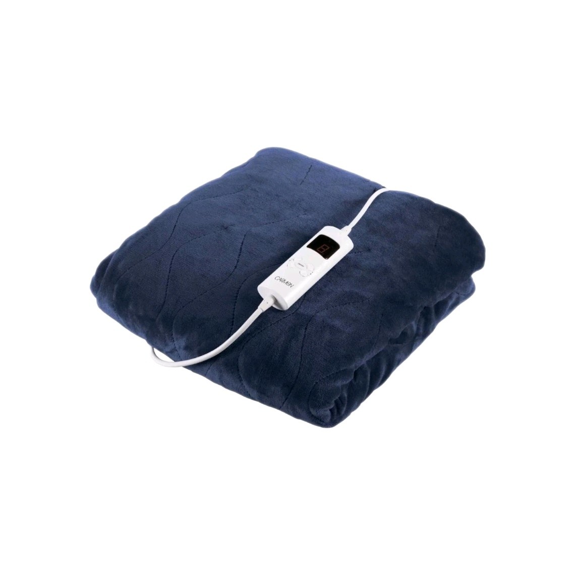 Carmen Electric Heated Throw Blanket Blue Fleece 160x130cm with 9 Heat Settings - Image 3