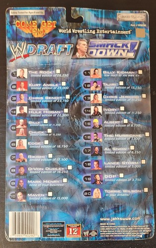 ACTION FIGURE JAKKS PACIFIC WWF DRAFT LIMITED EDITION #1 THE ROCK - NUOVO SU CARTONCINO - Foto 4 di 4