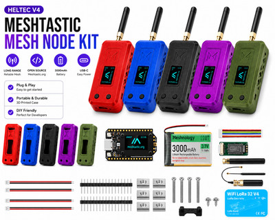 Meshtastic LoRa Radio Node ESP32 SX1262 3000mAh Mesh Network GPS Device Prebuilt