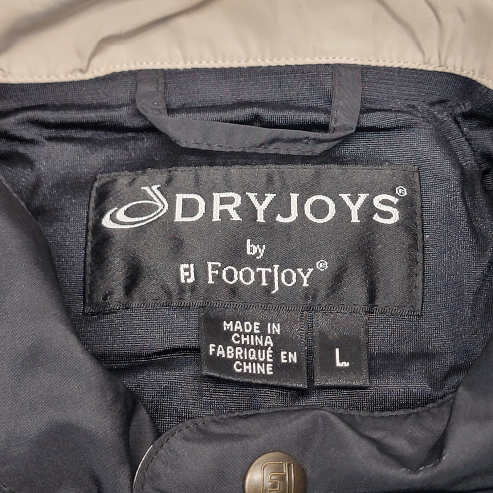 Footjoy Dryjoys Jacket Mens L Black 1/2 Zip Snap Short Sleeve Golf Windbreaker