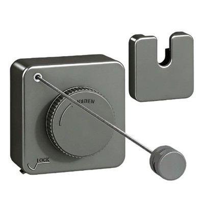 Retractable Clothesline, 15.1ft, Stainless Steel, Indoor/Outdoor, Wall Mounted