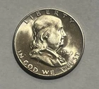 1949-S San Francisco Franklin Half Dollar, US 50c Silver Coin, AU/UNC Slider