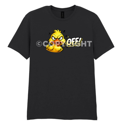Lustiges schwarz bedrucktes T-Shirt Tee Duck Off S-2XL Neuheit Tshirt Geschenk