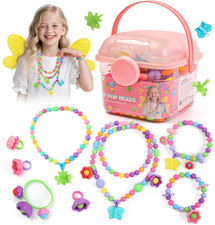 Deluxe Beading Set with 350 Pop Beads Include Butterfly, Bee, Dragonfly with Tr