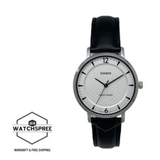 Reloj Casio analógico con correa de cuero negro para dama LTPVT04L-7A2 LTP-VT04L-7A2