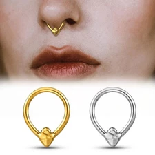 1PC ASTM F136 Titanium Nose Rings Septum Clicker Earrings Cartilage Tragus Helix