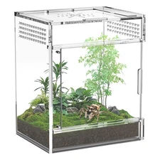 Jumping Spider Enclosure One-Piece Fully Transparent Acrylic Small Reptile En...
