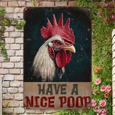 Funny Chicken Sign Hanging Aluminum Sign 12x8 Inch Vintage Decor