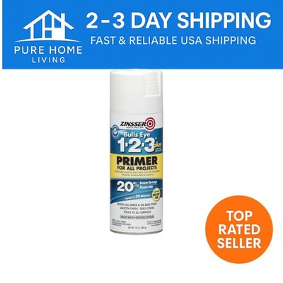 Effortless 13 oz Bulls Eye White Spray Primer - Stain-Resistant & Gloss Finish