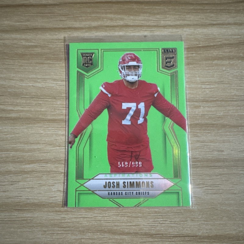 2025 Panini Donruss Elite - Josh Simmons #160 Aspirations Lime Green /999 (RC)