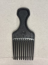Vintage Goody Plastic Hair Picks Lift Combs Croc Textured Black 6.5" USA