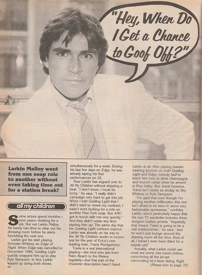 Daytime TV magazine July 1987 BRENDA DICKSON-LARKIN MALLOY-ELIZABETH KEIFER-GH - Image 3 of 4