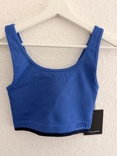 Spiritual Gangster Cropped Ribbed Yoga Tank Blue XS Stretch Women