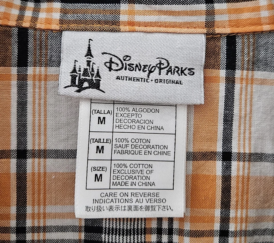 Camisa con botones a presión Lightning McQueen a cuadros perla parque Disney juvenil talla mediana Foto 2 de 4