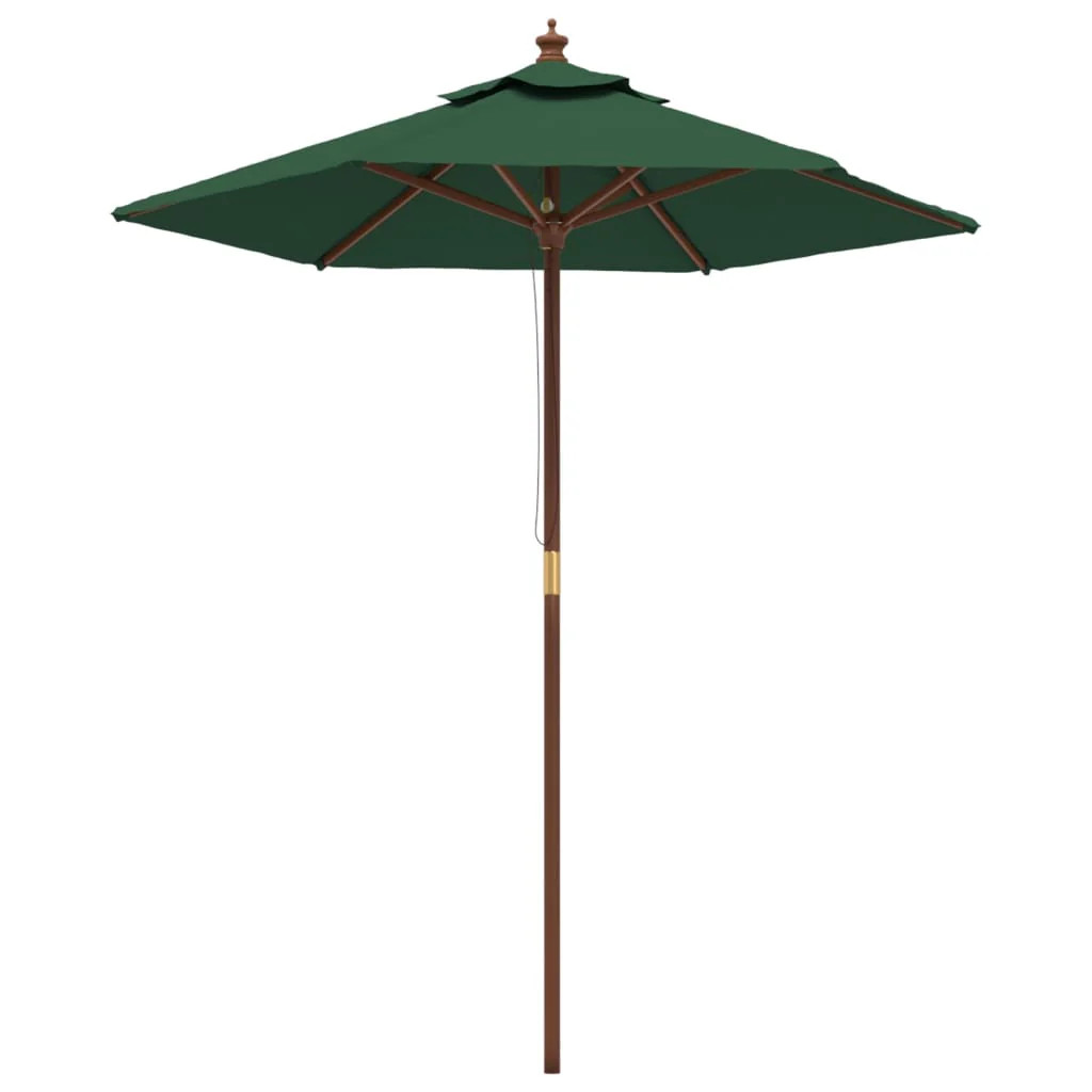 Parasol de jardin en bois vert pour repas conviviaux sur la terrasse