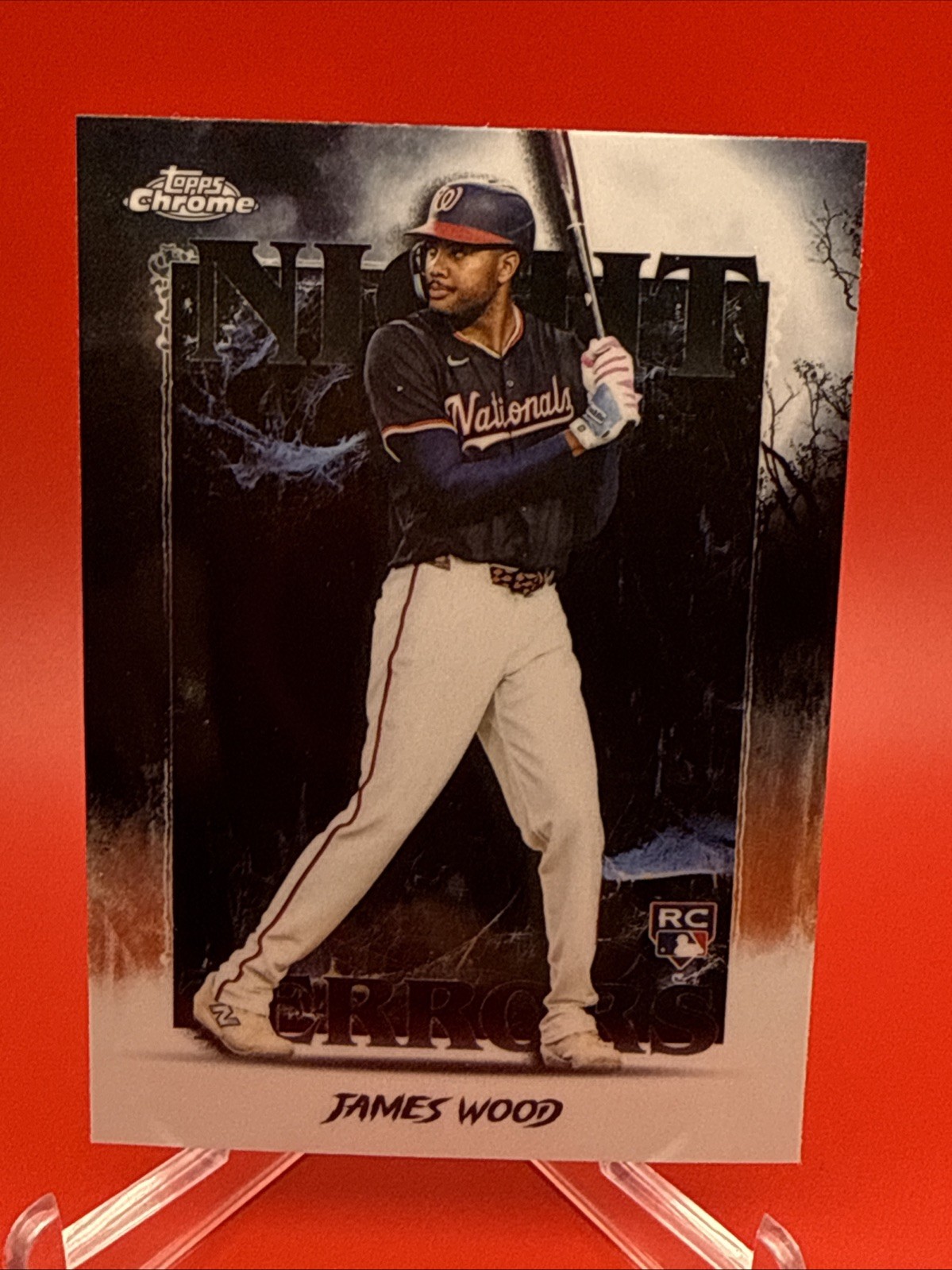 2025 Topps Chrome Update JAMES WOOD Night Terrors Rookie RC #NT-25 Nationals
