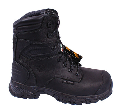 Justin Men's 7.5 Black Work Tek Sabre Composite Toe Waterproof Work Boot