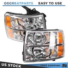 For Chevy Silverado 150025003500hd 2007-14 Headlight Headlamp Lhrh Clear Lens For Chevy Silverado 150025003500hd 2007-14 Headlight Headlamp Lhrh Clear Lens