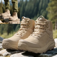 Men's Military Tactical Work Boots Waterproof Motorcycle Non-Slip Hiking Boots