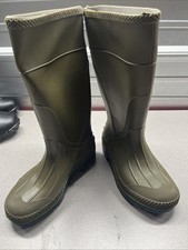 GREEN Mens Plain Toe Rubber Fishing Hunting Waterproof PVC Work Mud RAIN BOOTS 3