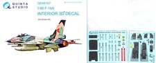 Quinta Studios 1/48 F-16A FALCON DECAL COLORED INTERIOR SET Kinetic Kit