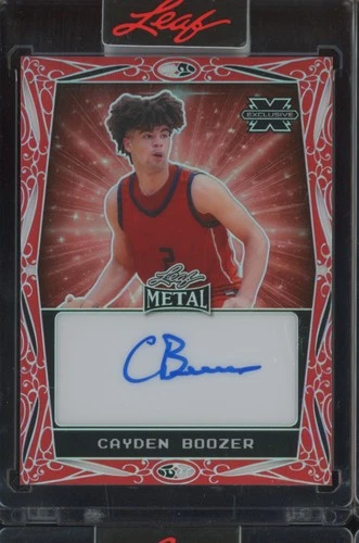 2025 Leaf Metal Prismatic Red Cayden Boozer 174/199 Auto Autograph