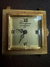 Vintage Longune Astromatic 25 Swiss Automatic Gold Tone Textured Square Watch