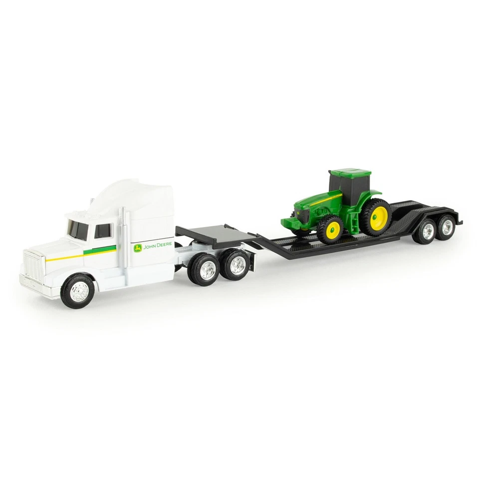 ERTL - Tracteur JOHN DEERE avec camion de couleur blanc porte engins - 1/64 -... - Photo 1/2