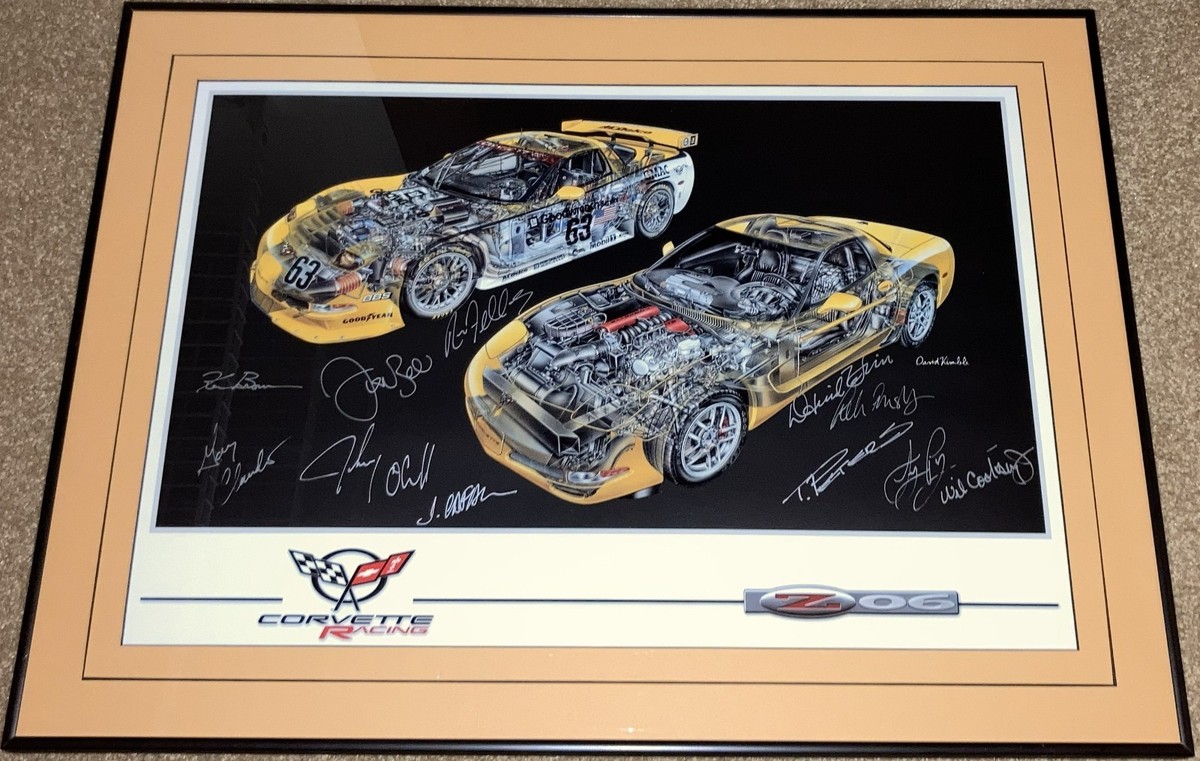 C5 Z06 Corvette Racing David Kimble Cut-Aways with 12 Autographs