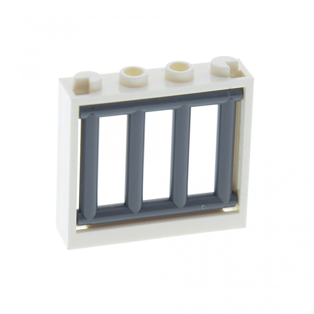 1X Lego Window Frame 1X4X3 White Grid New-Dark Gray House 62113 60594