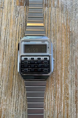 Casio Uhr Taschenrechneruhr Retro Heritage  Edelstahlband CA-500WE-7BEF Beige