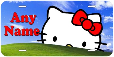 Personalized Hello Kitty Aluminum Car License Plate Any Name