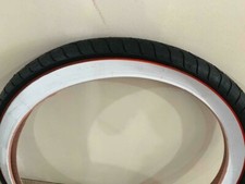 Bicycle Tire 26" x 3.0 White Wall w/ RED LINE Cruiser Chopper Bikes