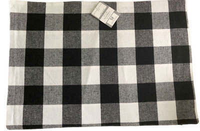 Buffalo Check Placemats Black White Reversible Set of 4 Middleton Home