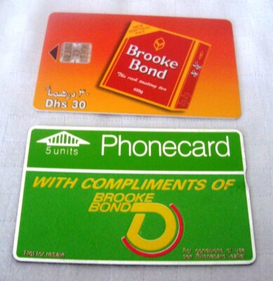 2 Different Brooke Bond Tea Phonecard Phone Card