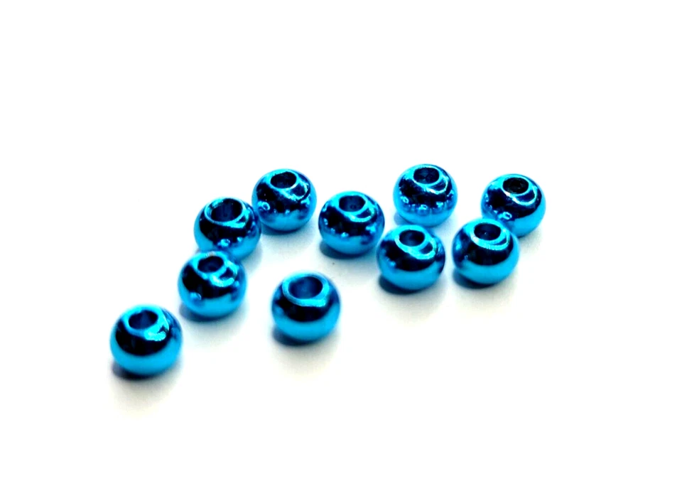 BRASS BEADS - 3.2mm - BLACK - BLUE - BROWN - OLIVE - 10pc. - Fly Tying Materials - Image 3 of 4