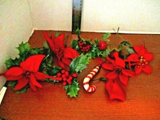 Lot of 9 POINSETTIAS  HOLLY  BERRIES FLORAL PICKS