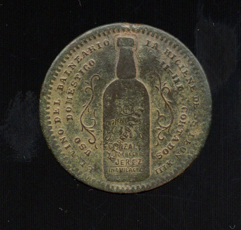 TOKEN - FICHA PUBLICITARIA 1880 EL VINO DEL BALNEARIO (JEREZ) 24mm / 4,5g