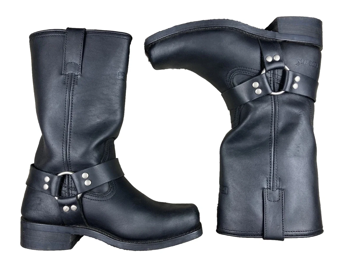 Ride Tecs Motorcycle Riding Boots Mens Size 8 Leather Machine Oiled