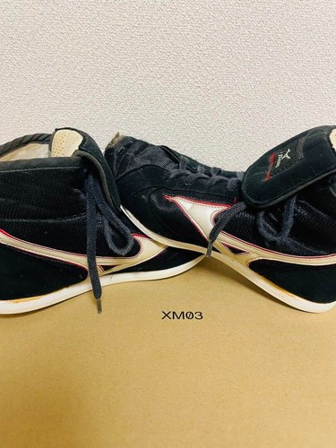 Scarpe da boxe MIZUNO nere linea bianca rosse US 5 23,0 cm usate GIAPPONE - Foto 5 di 7