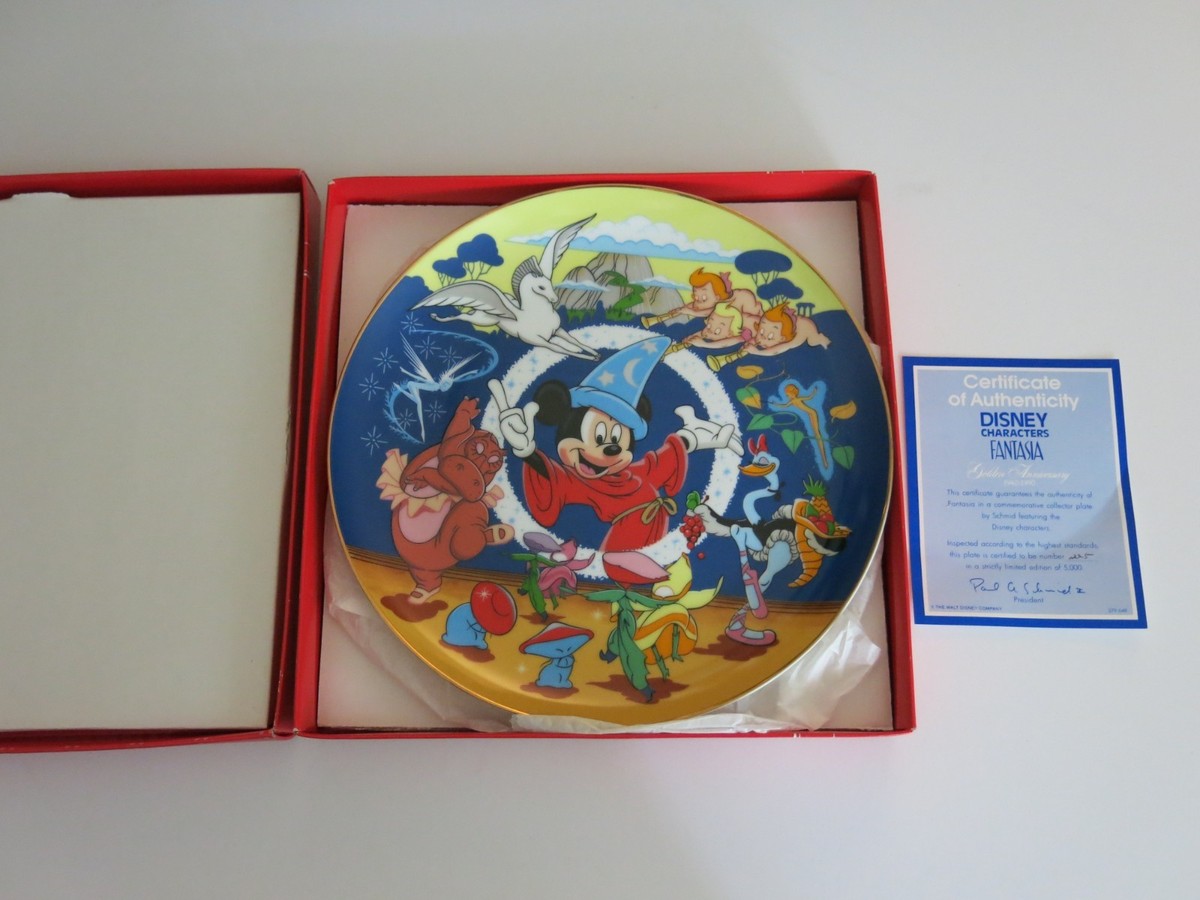1990 Fantasia 50th Anniversary Disney Collectors Plate Schmid 4202